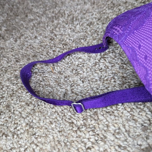 Victoria Secret Purple Floral Lace Biofit Push Up Bra Adjustable Straps Size 34D - Picture 4 of 9